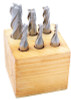 Precise 6 Piece M42 Cobalt 4-Flute End Mill Center Cut Set - 8000-0004