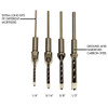 Powermatic Premium Mortise Chisel & Bits, Set of 4 (1/4", 5/16", 3/8", 1/2") - PM9-1791096