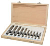 Interstate Single End Mill Set, HSS Uncoated, 10 pcs, Centercutting, 3/16 - 3/4", 2 Flutes - 71-525-0