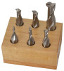 Interstate Single End Mill Set, Cobalt Uncoated, 6 pcs, Centercutting, 1/8 - 1/2", 2 Flutes - 71-529-2