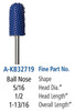 Foredom Ball Nose 3/32″ Shank Typhoon Burs Fine Grit - A-KB32719