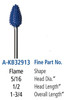 Foredom Flame 3/32″ Shank Typhoon Burs Fine Grit - A-KB32913