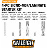 Baileigh BICNC-MDF/Laminate Starter Kit - BA9-1225140