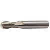 Precise 2 Flute HSS Single End Ball End Mill, 1/2” Dia. x 1/2" Shank - 5841-0500