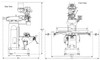 JET Elite 9" x 49" Variable Speed Mill ETM-949 with 3-Axis (Quill) ACU-RITE 203 DRO, Servo X, Y & Z-Axis Powerfeeds & Air Powered Draw Bar - 894192