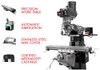 JET Elite 9" x 49" Variable Speed Mill ETM-949 with 3-Axis (Knee) ACU-RITE 203 DRO, Servo X-Axis Powerfeed & Air Powered Draw Bar - 894194