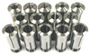 Precise 5C Round Collet Set, Metric, 14 Pieces, 12 to 25mm by 1mm - 3903-0014
