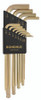 Bondhus 12 Piece 14K GoldGuard™ Gold Plate Balldriver L-Wrench Set 37936