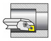 TMX Boring Bar with Coolant Hole, AI-MCLNL 24-4T for Negative 80° CNM Inserts, Left Hand, 1.5" Shank Dia., 14" Length - 6-760-644L