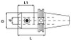 SOWA GS Tooling CAT50 Direct Coolant End Mill Holder, 1/2" Hole Diameter, 8.00" Gauge Length - 522-142