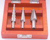 Precise 3 Piece 1/8-3/4” High Speed Steel Step Drill Set - 5000-0889