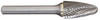 Precise SF-7, 3/4" Cut Diameter, 1" Cut Length, Round Nose Tree Shape Carbide Burr - 3000-0147