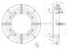 Bison 4317 HD 4-Jaw Oil Country Chuck with Large Through-Hole, 40" Diameter, A2-28 Taper - 7-859-4063