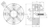 Bison 4347 HD 4-Jaw Oil Country Chuck with Large Through-Hole, 28" Diameter, D1-11 Taper - 7-859-6839