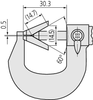 Mitutoyo Mechanical V-Anvil 3-Flute Micrometer, 10-25mm - 114-162