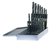 DRILLCO 15 Piece Black Oxide High Speed Steel Jobbers Length Drill Set, 1/16" to 1/2" by 32nds Size Range - 200A15