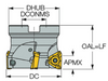 Iscar 90º Indexable Face Mill for TDKT1505 Inserts, 2.5" Cutter Diameter, 1.750" Overall Height - HM390 FTD D2.50-4-1.0-15