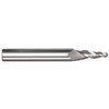 Rushmore USA 3 Flute 7° Centerline Angle Solid Carbide Ball End Tapered End Mill, 1/8" Small End Diameter, 1/2" Length of Cut, 1/4" Shank Diameter, 3" Overall Length