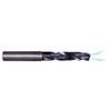 Rushmore USA Solid Carbide AlTiN 5XD Coolant Thru Jobbers Drill, 11/32" Size, 0.3438" Decimal Size, 0.3937" Shank Diameter, 2.401" Flute Length, 4.05" Overall Length