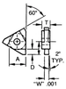 Terra Carbide Triangle TNMC Indexable Carbide On-Edge Grooving Insert, Right Hand - TNMC32NGR-W0.063 APC5