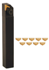 Terra Carbide 1" Shank Turning Holder Set with 10 Inserts, I.C. 3/8" - CTGPR16-3D SET-C