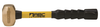 ABC Hammers 12" Fiberglass Handle Brass Striking Hammer, 1-1/2" Face Diameter, 2 lbs. Head Weight, 14" OAL - ABC2BFB