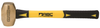 ABC Hammers 14" Fiberglass Handle Brass Striking Hammer, 1-3/4" Face Diameter, 4 lbs. Head Weight, 16" OAL - ABC4BF