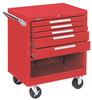 Kennedy 5 Drawer Red Roller Cabinet, 27"W x 18"D x 35"H - 275XR
