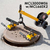 Magnetic Manhole Cover Lift Dolly System, for Up to 26" dia. Manhole Covers, Steel Dolly with 12" wheels and PowerLift Magnet, 800 lbs. Rating - MCL2W12PNL0800