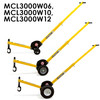 Magnetic Manhole Cover Lift Dolly System, for 30" - 35" dia. Manhole Covers & Trench Grates, Aluminum Dolly with 12" wheels and VersaLift Magnet, 1200 lbs. Rating - MCL3W12VL1200