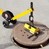 Magnetic Manhole Cover Lift Dolly, Steel with 6" wheels - MCL2000W06