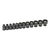 Grey Pneumatic 1/4" Drive 12 Piece Metric Magnetic Impact Socket Set - GY9712MG