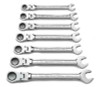 GEARWRENCH 7 Piece Flex Head Combination Ratcheting Wrench Set Metric - KD9900