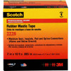 3M 2" x 10 ft. x 65 mil Black Rubber Electrical Tape Mastic Adhesive, 194°F Max, 500 V/mil, Series 2228 7000005986 - 05228515