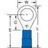 3M 16-14 AWG Partially Insulated Crimp Connection Circular Ring Terminal 5/16" Stud, Copper Contact 7010397277 - 88093737