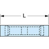 3M 16 to 14 AWG Compatible, Nylon Fully Insulated, Crimp-On Butt Splice Terminal 2 Wire Entries, 1.08" OAL, Blue 7010397397 - 88013677