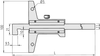Mitutoyo Vernier Depth Gage, Hook Type w/Fine Adjustment, 0-300mm - 527-413