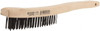 Lincoln Electric 2 Rows x 9 Columns Brass Wire Brush 9" OAL, 8-3/4 Trim Length, Wood Handle KH583 - 54338231
