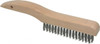 Made in USA 4 Rows x 16 Columns Wire Scratch Brush 10" OAL, 1-3/16" Trim Length, Wood Shoe Handle E164-SS - 01252915