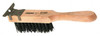 Osborn 4 Rows x 11 Columns Steel Scratch Brush 5-1/2" Brush Length, 11-3/8" OAL, 1-5/8" Trim Length, Wood Straight Handle 0005402100 - 53502241