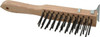 Weiler Abrasives 4 Rows x 11 Columns Steel Scratch Brush 5" Brush Length, 11-1/2" OAL, 1-5/8" Trim Length, Wood Straight Handle 25211 - 75851873