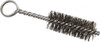 Made in USA 2-1/2" Long x 1" Diam Stainless Steel Twisted Wire Bristle Brush Double Spiral, 5-1/2" OAL, 0.01" Wire Diam, 0.162" Shank Diam 09-421606 - 03716487
