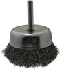 Made in USA 2-1/4" Diam 1/4" Shank Steel Fill Cup Brush Crimped Wire, 0.0118" Wire Diam, 5/8" Trim, 13,000 Max RPM PB32990 - 03541182
