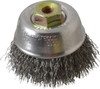 Osborn 2-3/4" Diam M10x1.25 Threaded Arbor Steel Fill Cup Brush Crimped Wire, 0.014" Wire Diam, 1" Trim, 14,000 Max RPM 0003240100 - 00221564