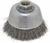 Osborn 3-1/2" Diam 5/8-11 Threaded Arbor Steel Fill Cup Brush Crimped Wire, 0.014" Wire Diam, 7/8" Trim, 14,000 Max RPM 0003203400 - 00221853
