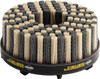 Brush Research Manufacturing 4" 120 Grit Ceramic/Silicon Carbide Tapered Disc Brush Medium Grade, CNC Adapter Connector, 0.71" Trim Length, 7/8" Arbor Hole ADD10038120 - 92185131