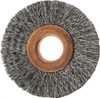 Value Collection 2" OD, 1/2" Arbor Hole, Crimped Steel Wheel Brush 5/16" Face Width, 1/2" Trim Length, 0.007" Filament Diam, 15,000 RPM S00651695 - 00651695