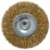 Value Collection 2" OD, 1/4" Shank Diam, Crimped Brass-Coated Steel Wheel Brush 9/32" Face Width, 3/8" Trim Length, 0.015" Filament Diam, 4,500 RPM S04065181 - 04065181