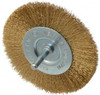 Value Collection 4" OD, 1/4" Shank Diam, Crimped Brass-Coated Steel Wheel Brush 15/32" Face Width, 7/8" Trim Length, 0.008" Filament Diam, 4,500 RPM S04065256 - 04065256
