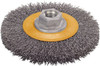 Walter Surface Technologies 5" OD, 5/8-11 Arbor Hole, Crimped Stainless Steel Wheel Brush 5/8" Face Width, 1" Trim Length, 0.0118" Filament Diam, 10,000 RPM 13J514 - 41778390